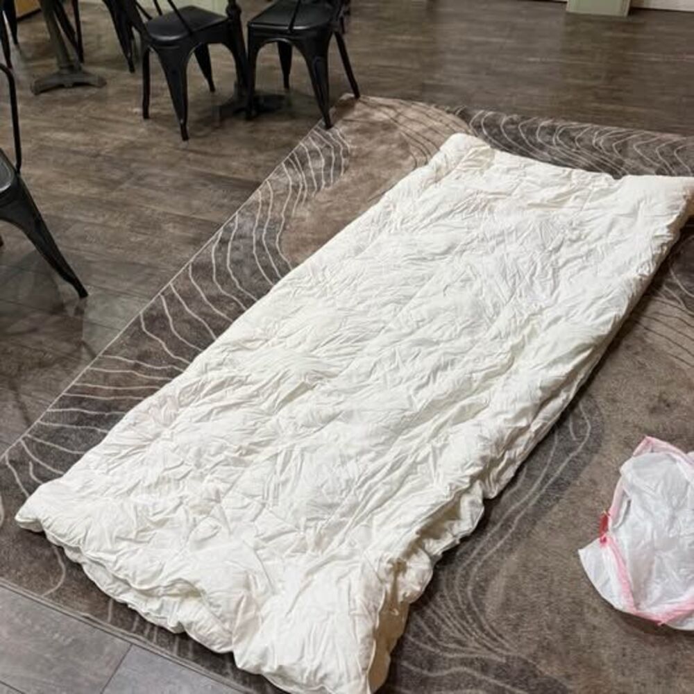 White down Quilted Comforter pottery barn fixer special warm winter